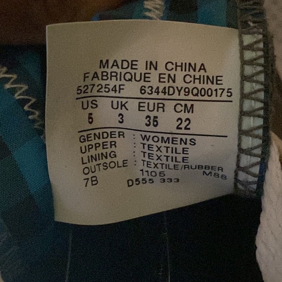 Converse sneakers | Sz 5 W | gray blue plaid | Like New - Picture 5 of 5